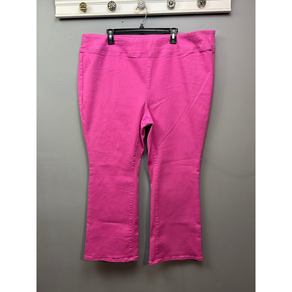 DG2 Diane Gilman Pants Womens 24PW Pink Compact Comfort Cropped Pull On Stretch